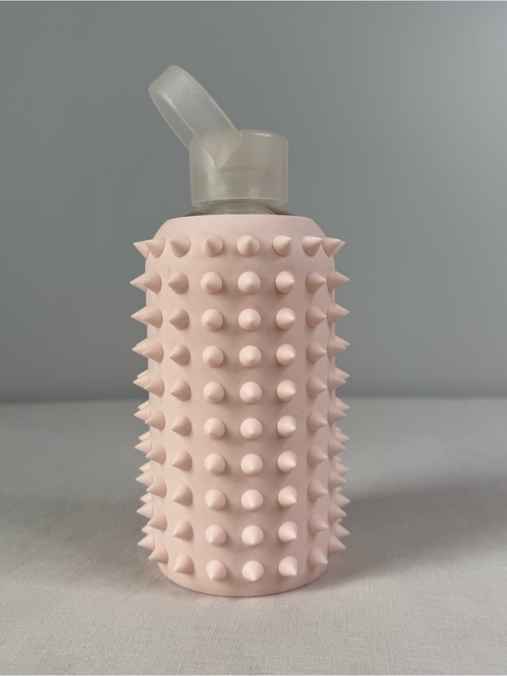BKR Spiked Silicon Covered Glass Water Bottle 500mL/16oz Light Pink / Tutu RARE